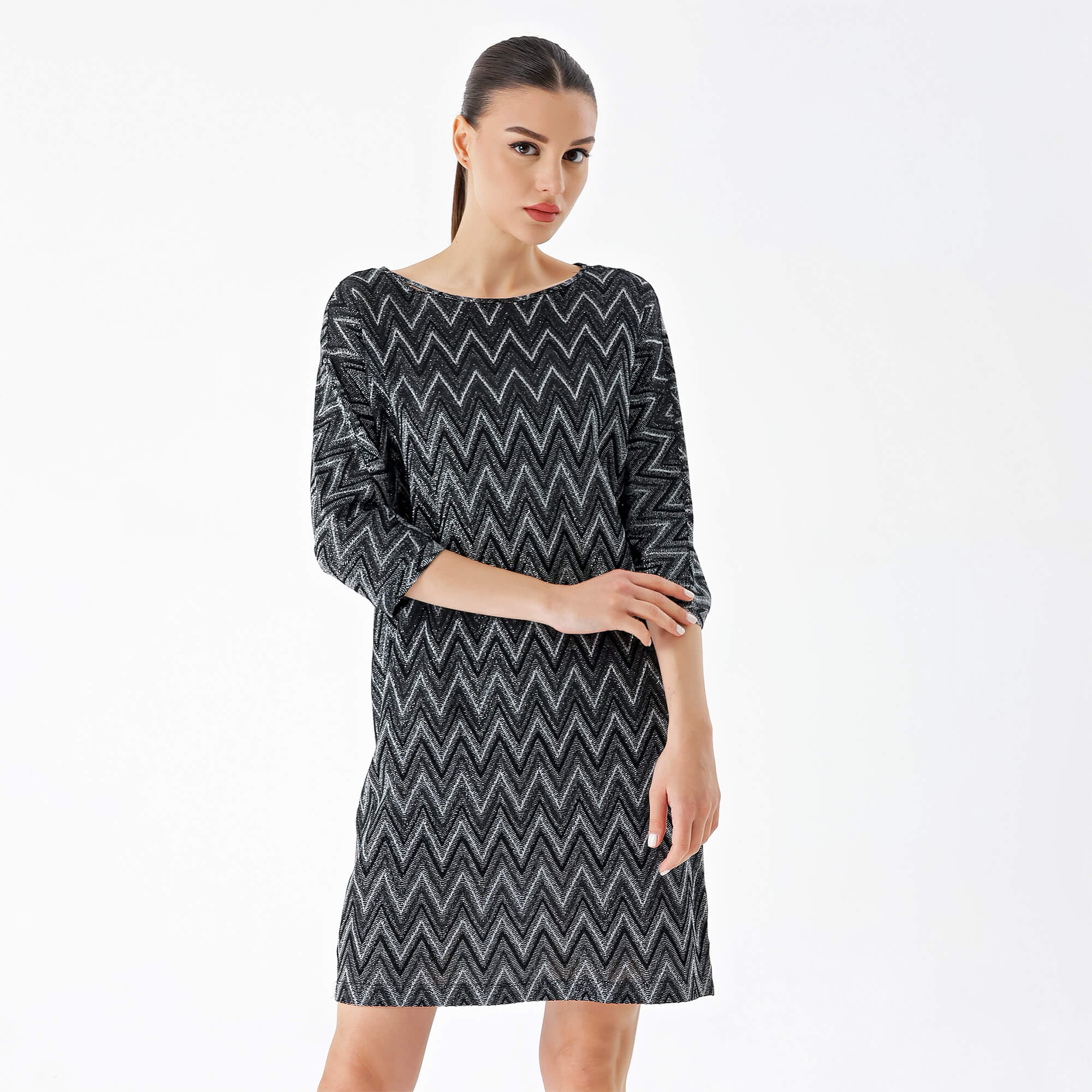Missoni - Black&Grey Zigzag Shiny Dress